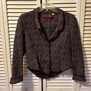 Mitchell Gross Portfolio Brown Tweed Wool Jacket | Chic Classic | Size 6